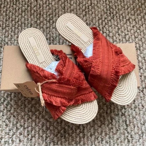 New Crevo Monroe fringe burnt orange sandals - Picture 4 of 4